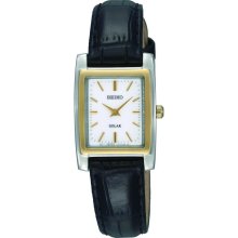 Seiko Ladies Two-Toned Leather Solar Powered Watch