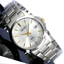 Seiko Men Japan Quartz Mvt. Stainless Steel Sgef53 Wr 100m /330ft