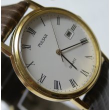 Seiko Men's Quartz Gold Calendar Watch $395