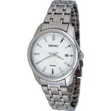Seiko Sgeg01 Men's Watch Casual Silver Dial Date Display