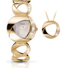 Seksy By Sekonda Ladies Gold Plated Watch 4451g With Matching Pendant Gift Set