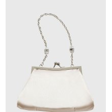 Shiny Satin Crystal Beaded Top Handle Bag