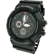 Shock Gac-100-1a Watch 200m Chrono Black Resin Red Authentic Casio Tin