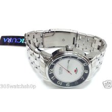 Sicura Men Stainless Steel Jumbo Silver White Dial 100m Date Automatic Watch