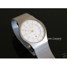 Skagen Men's Ultra Slim 233xlsgs Two-tone Ss Mesh Watch