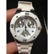 Slightly Used Invicta Women's Angel Collection White Polyurethane Watch 0734 6 Slightly Used Invicta Women's Angel Collection White Polyurethane Watch 0734 6