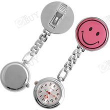 Smile Face Clip Nurse Pendant Pocket Quartz Watch