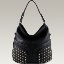 Soft Fashion Faux Leather Stud Hobo Bag Or Messenger Bagls0050