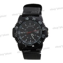 Special Dial Black Canvas Band Men Women Sport Analog Quartz Wrist Watch