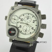 Special Oulm Two Time Zone Pilot Army Men's Boys Sports Quartz Wrist Watch