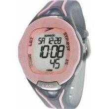 Speedo Full Size 150 Lap Watch with Top Pusher - Pink/Grey