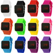 Sports Men Lady Mirror Led Date Day Silicone Rubber Band Digital Watch Gift