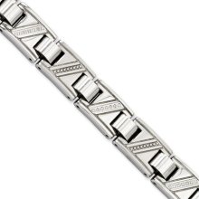 Stainless Steel and Diamond 8.5 Inch Bracelet