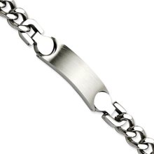 Stainless Steel Multi-Finish ID 8 Inch Bracelet