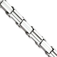 Stainless Steel Polished and Satin 9 Inch Bracelet