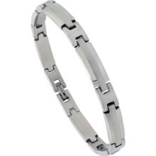 Stainless Steel Satin Finish Center 8.5 In. Bar Bracelet Bss187