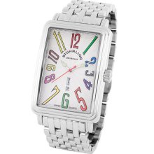 Stuhrling 1102b 33112 Uptown Ozzie Xl Swiss Quartz Bracelet Mens Watch
