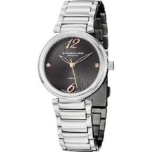Stuhrling Ladies Vogue Soiree Diamond Circlet Swiss Quartz Grey Dial Wrist Watch