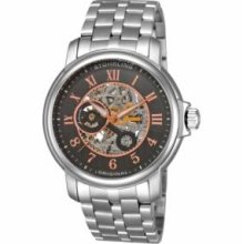 Stuhrling Original 344.331154 Menandamp;apos;s Classic King Lear Automatic Skeleton Rose Tone Grey Skeletonized Dial and Stainless Steel Bracelet Watch