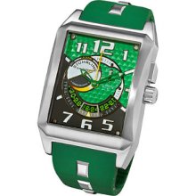 Stuhrling Original Men's Mad Man Complex Green Rubber Strap Swiss Quartz Alarm Watch (Stuhrling Original Men's Watch)