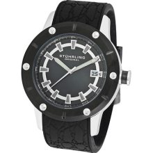 Stuhrling Original Torino Swiss Quartz Black Dial Poly Mens Watch 621 33161