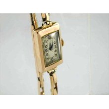 Stunning Art Deco 9ct Yellow Gold Ladies Watch 15ct Gold Bracelet Dated 1936