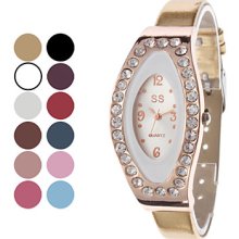 Style Women's Fashionable PU Analog Quartz Wrist Watch (Assorted Colors)