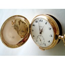Swiss Brevet 14 K Gold Quarter Repeater Chronographs Hunter Pocket Watch