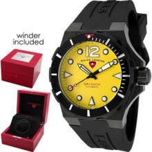 Swiss Legend Men's Abyssos Automatic Yellow Dial Black Silicone