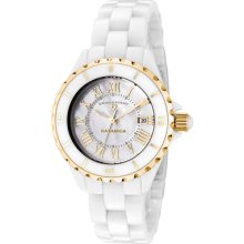 SWISS LEGEND Watches Women's Karamica Gold Tone Bezel White High-Tech