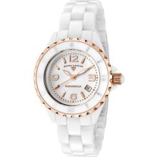 SWISS LEGEND Women's Karamica White Ceramic Watch w/ Rose Gold Ac ...