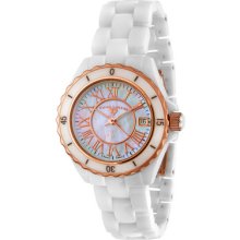 Swiss Legend Women's Karamica White High Tech Ceramic Rose Gold Tone A