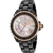 Swiss Legend Women's Karamica Black High Tech Ceramic Rose Gold Tone A