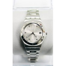 Swiss Swatch Yls432g My Sweet Honey Steel Silver Gem Dial Irony Watch