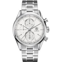 Tag Heuer Men's Stainless Steel Carrera Automatic Chronograph Silver Tone Dial Automatic CAR2111BA0720