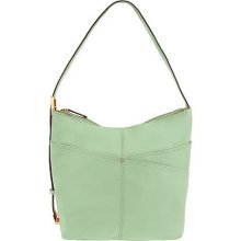 Tignanello Pebble Leather Bucket Hobo with Adjustable Shoulder Strap - Honeydew - One Size