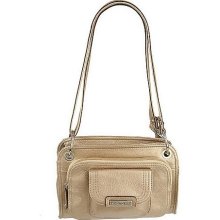 Tignanello Pebble Leather Zip Top Crossbody Bag - Satin Metal - One Size