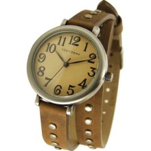 TOKYObay Womens Austin Analog Stainless Watch - Brown Leather Strap - Beige Dial - TL427-BR