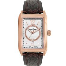 Tommy Bahama 'Bali' Rectangular Leather Strap Watch, 31mm