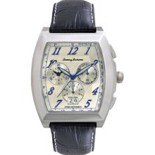 Tommy Bahama Mens Islander Chronograph Stainless Watch - Blue Leather Strap - Pinapple Dial - TB1241