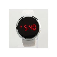 Touch Screen Silicone Band Steel Case Women Men Unisex Sport Style Square Digital LED Wrist Watch White