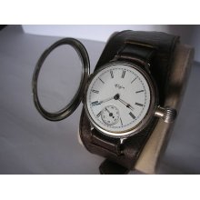 Unique Elgin Wwii Military Conversion Solid-silver Full Hunter Case From 1891