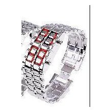 Unisex's Stainless Steel Wrist Watch Iron Samurai Red Led Digital Watch-date