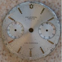 Universal Geneve Uni-compax Wristwatch Dial 31,5 Mm. In Diameter