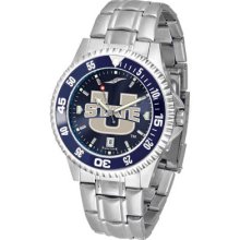 Utah State Aggies Competitor AnoChrome Men's Watch with Steel Band and Colored Bezel