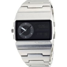 Vestal Unisex Mmc033 Metal Monte Carlo Silver Black Digital Watch Vestal