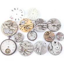 Vintage Antique Pocket Watch Parts Movements & Dials