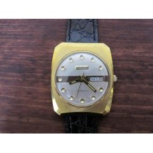 Vintage Benrus Automatic Gold Tone Square Wrist Watch
