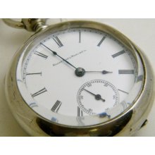Vintage Elgin Pocket Watch 7 Jewels Nice Dial Double Ore Silver Case 662