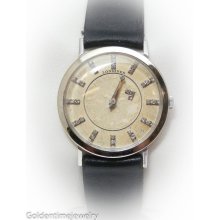 Vintage Longines 14kt White Gold and Diamond Mystery Dial Watch Circa 1960's